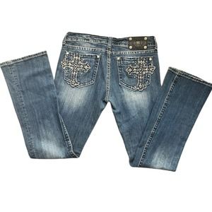 Miss Me Stud Cross Bootcut Jean 31